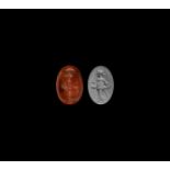 Roman Intaglio Gemstone with Standing Figure