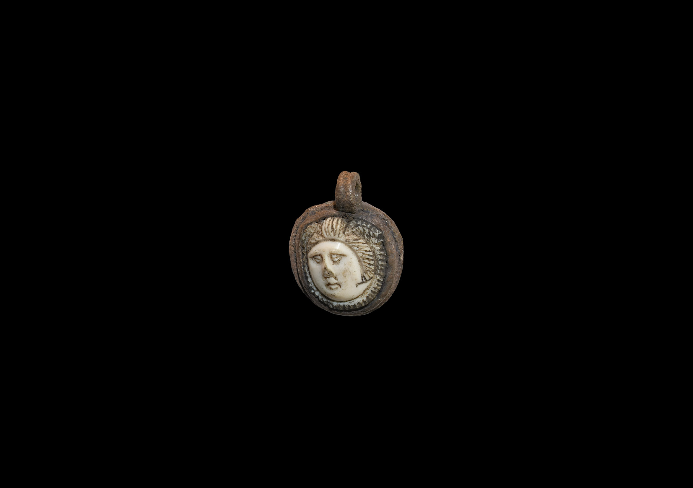 Roman Silver Pendant with Cameo