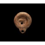 Roman Terracotta Oil Lamp with Rabbit