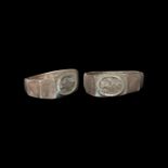 Roman Silver Wedding Ring with Clasped Hands
