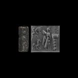 Western Asiatic Cylinder Seal with Winged Figure
