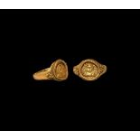 Roman Gold Ring with Bust of Sol