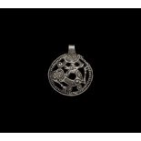 Viking Silver Regardant Beast Pendant