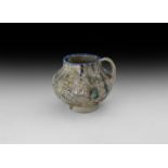 Islamic Kashan Blue Glazed Cup