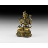 Tibetan Gilt Sitting Buddha Figure