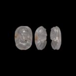 Roman Chalcedony Cameo with Female Bust
