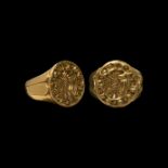 Medieval Gold St John the Evangelist Seal Ring