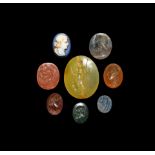 Roman Style Intaglio Gemstone Group