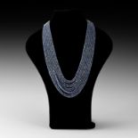 Kashmiri Blue Agate Bead Necklace