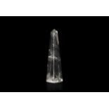 Large Rock Crystal Obelisk Mineral Display Specimen