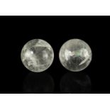 Rock Crystal Ball Pair