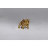 Vintage Gold English Bulldog Charm Pendant