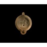 Grand Tour Roman Oil Lamp with Horse