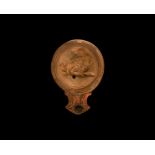 Grand Tour Roman Oil Lamp with Erotic Scene