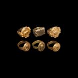 Islamic Style Gilt Ring Group