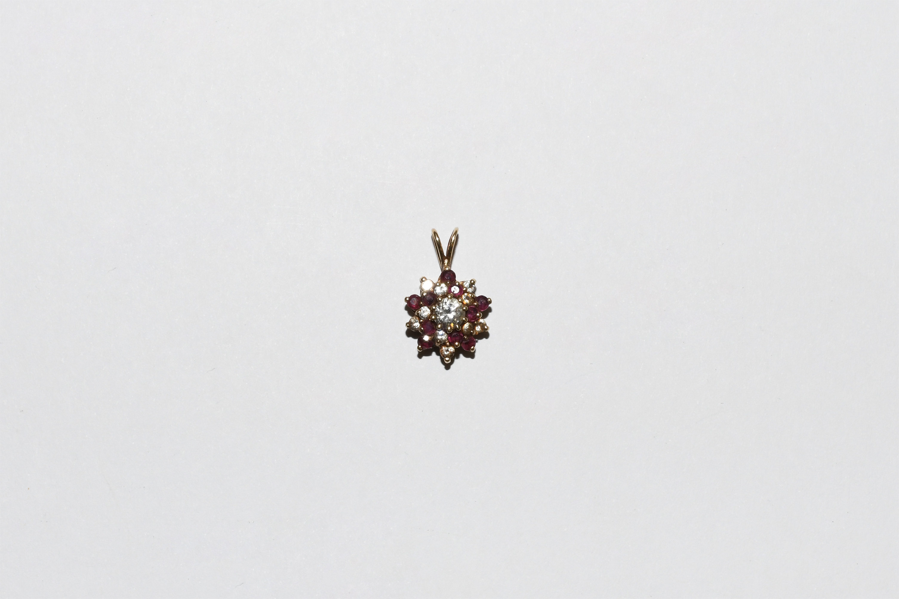 Vintage Gold Jewelled Flower Pendant