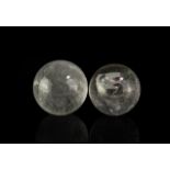 Polished Rock Crystal Ball Pair