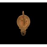 Grand Tour Roman Oil Lamp with Demi-God