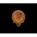 Grand Tour Roman Oil Lamp with Ajax Advancing