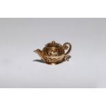 Vintage Gold Teapot Charm Pendant