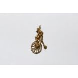 Vintage Gold Penny Farthing Bicycle Charm Pendant