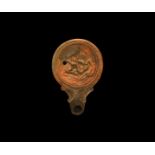 Grand Tour Roman Oil Lamp with Erotic Scene