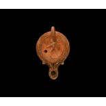 Grand Tour Roman Oil Lamp with Gladiator