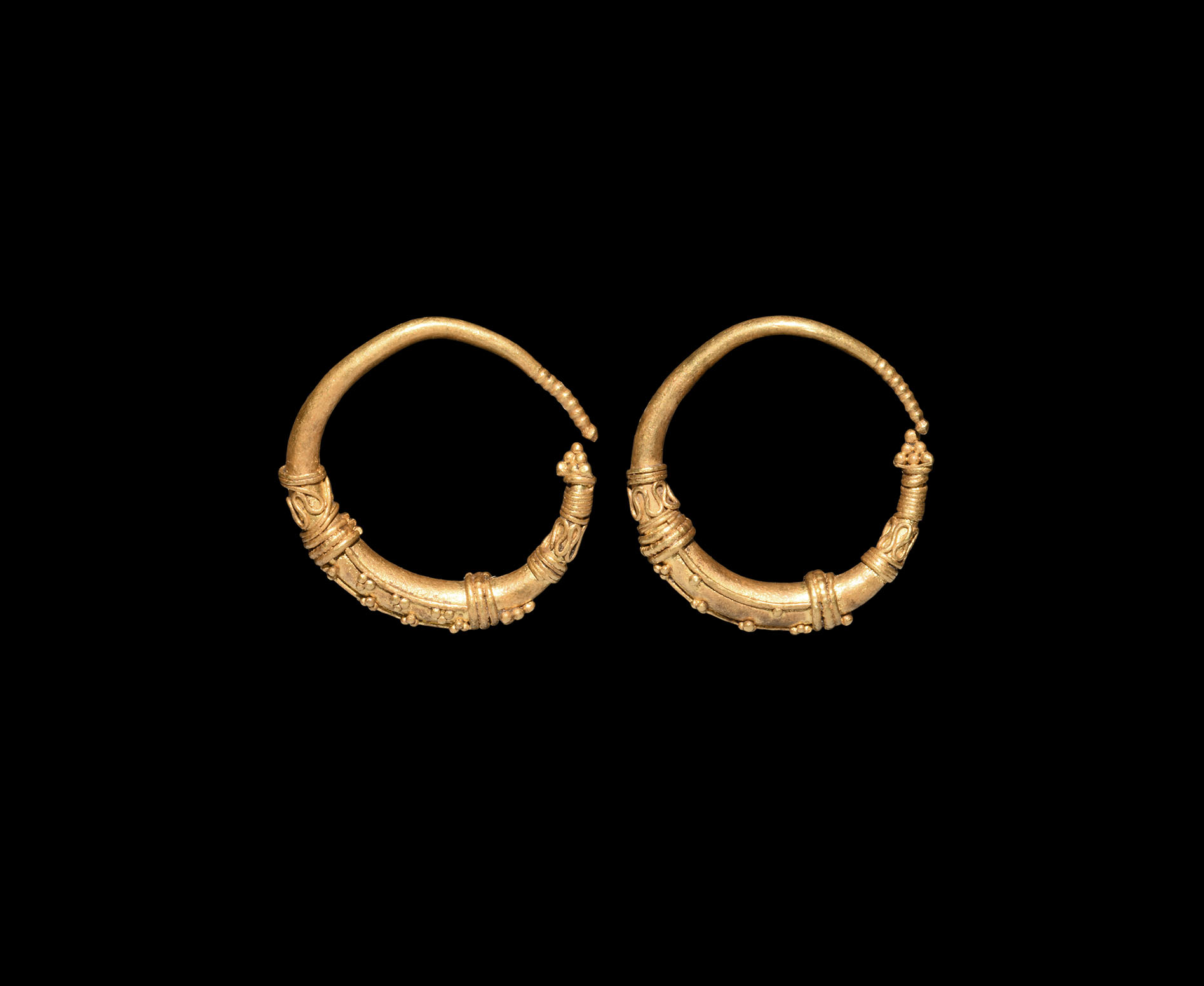 Greek Gold Earring Pair