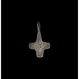 Viking Silver Stamped Cross Pendant