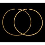 Scythian Gold Clad Torc Pair