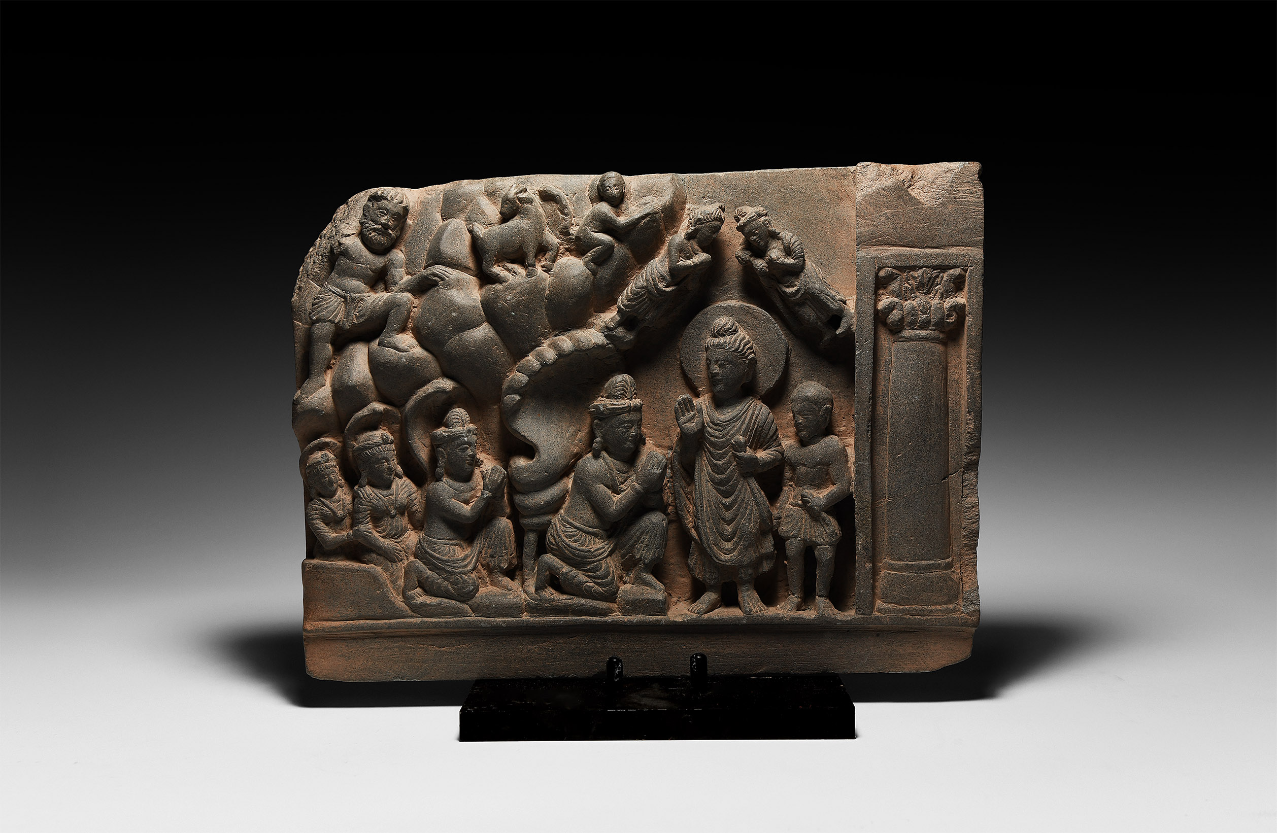 Gandharan Panel with Buddha and Attendants