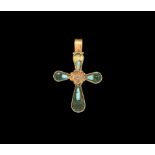 Medieval Gold Cross with Enamel