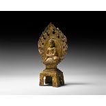 Chinese Wei Gilt Shakyamuni Buddha in Flaming Aureole