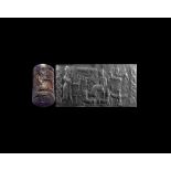 Large Western Asiatic Cylinder Seal with Presentation Scene