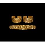 Greek Gold Hair Ring Group