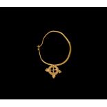 Byzantine Gold Earring with Cross