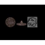 Large Indus Valley Stamp Seal with Quadruped