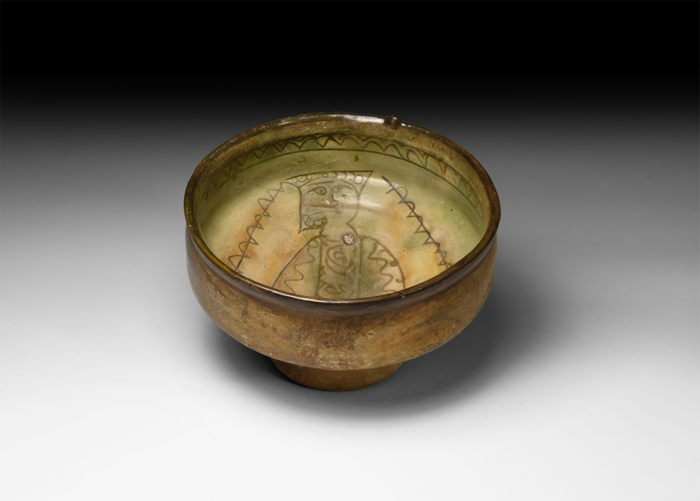 Byzantine Sgraffito Bowl with Figure