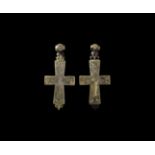 Late Byzantine Gilt Silver Reliquary Cross Pendant
