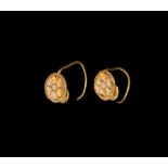 Western Asiatic Achaemenid Gold Floral Earrings