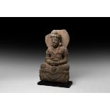 Gandharan Meditating Buddha Figurine