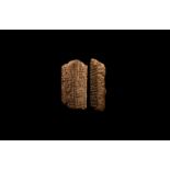 Western Asiatic Old Babylonian Hexagonal Cuneiform Cylinder Fragment