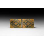 Byzantine Gold in Glass Tile Pair