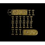 Medieval Gilt Silver Belt Mount Set