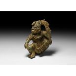 Mesoamerican Mayan Jadeite Pelota-Player Figure