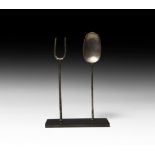 Roman Silver Fork and Spoon Set