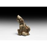 Mesoamerican Olmec Jadeite Sitting Figure