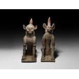 Chinese Tang Guardian Figure Pair