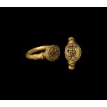 Post Medieval Gold Merchant's Ring with Monogram