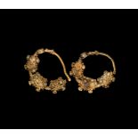 Byzantine Gold Earring Pair with Pearls